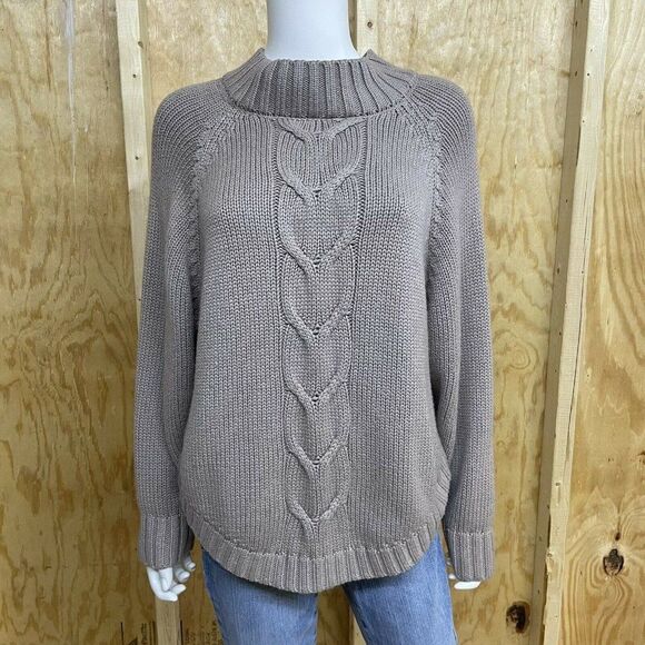 Brown Nanette Lepore Chunky Knit Long Sleeve Pullover Sweater (NWT) - Picture 1 of 6